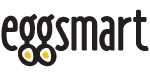 Eggsmart logo featuring stylized text and egg graphic, representing branding in the food industry.